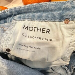 Mother The Looker Crop Jeans - Light Blue